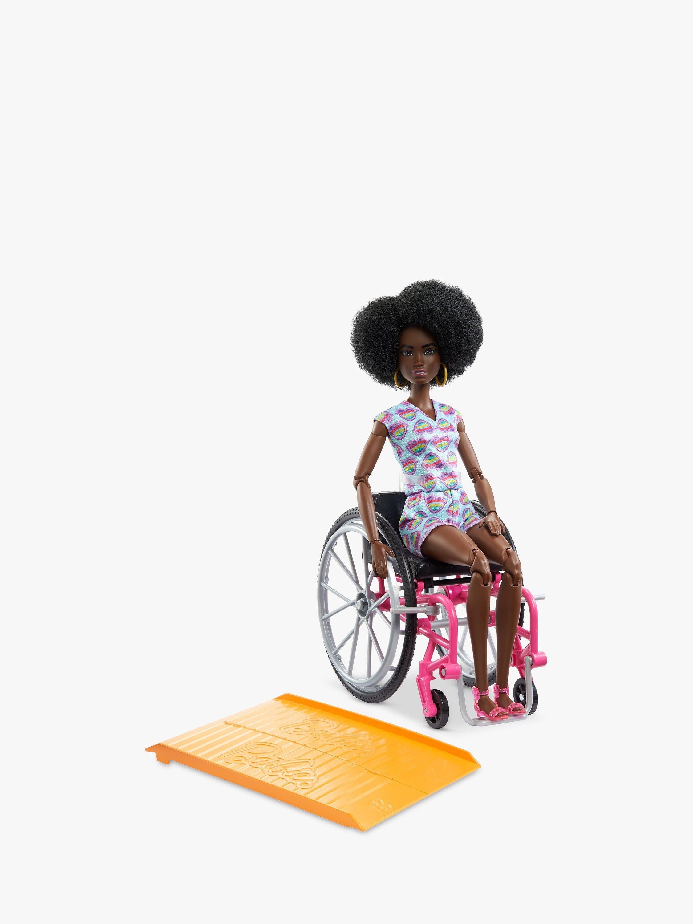 Barbie doll with afro hair and wheelchair, UK version