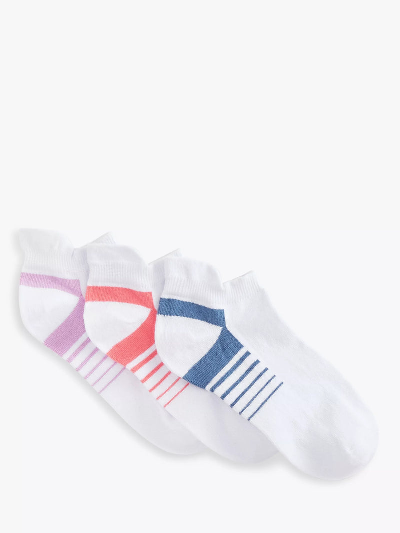 John Lewis sports socks pack of 3 white multi - British product