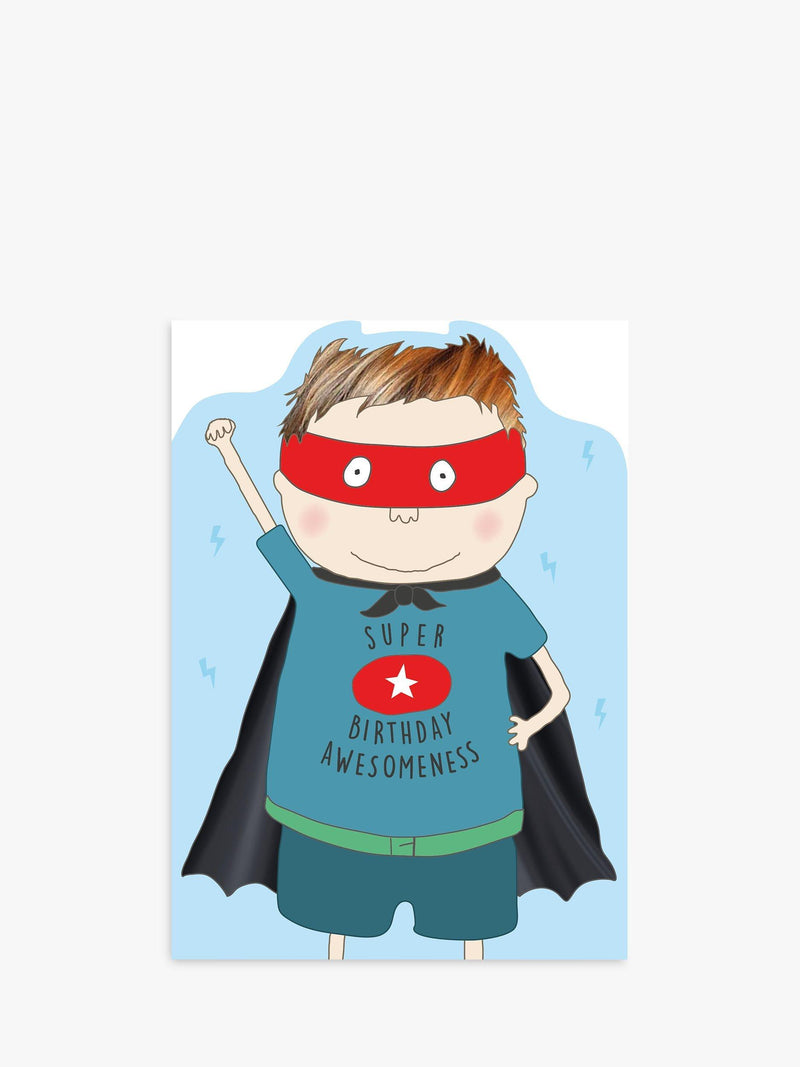 Superhero Birthday Card Blank Inside with Envelope