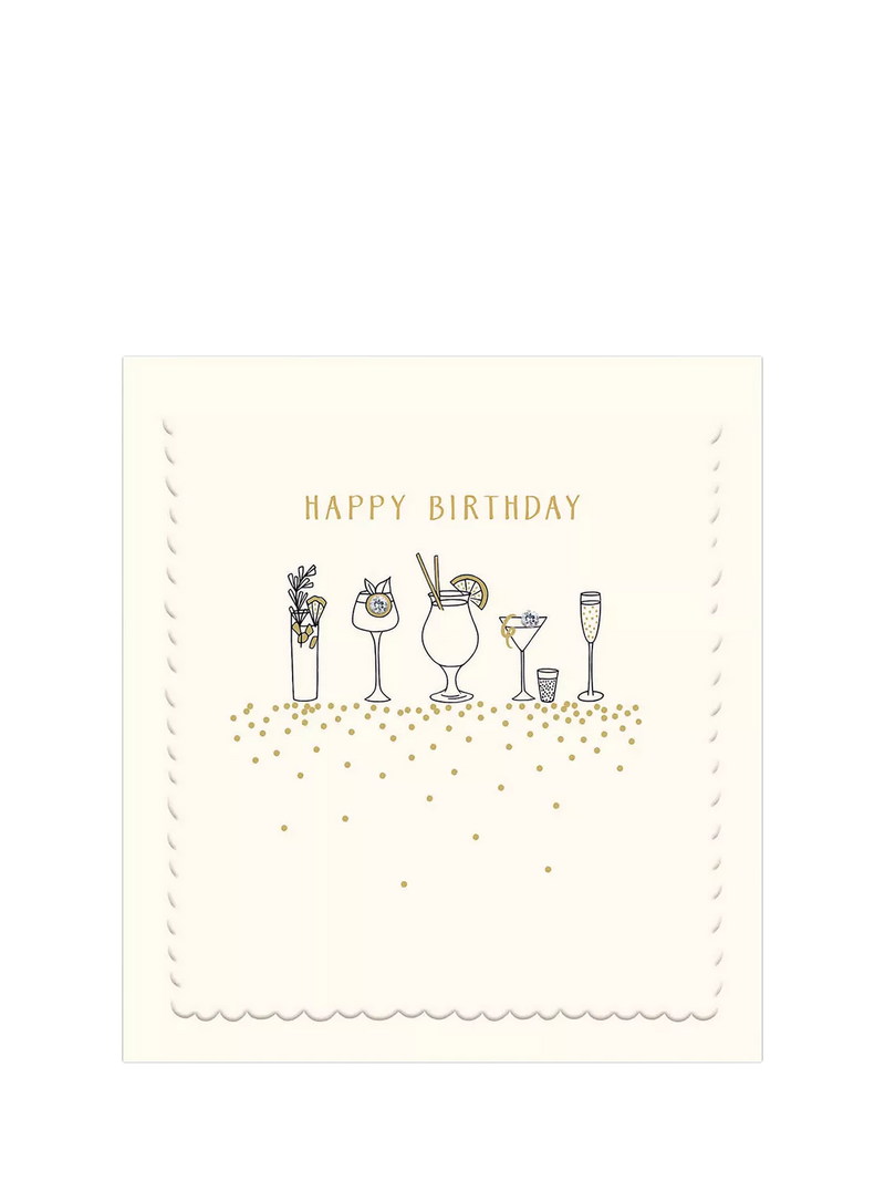 The Proper Mail Company cocktails birthday card with envelope - British product