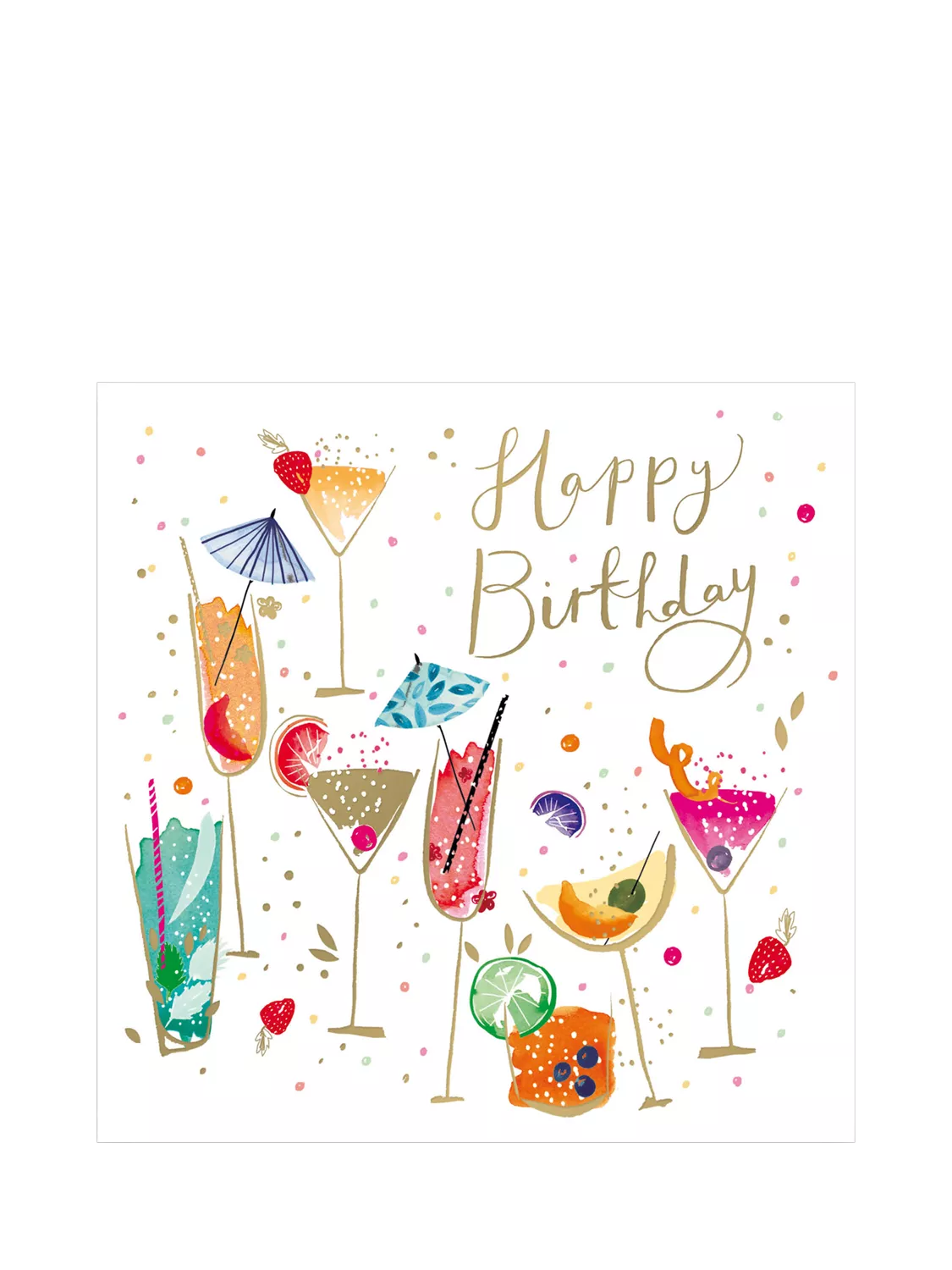 Woodmansterne colourful cocktails birthday card, imported from the UK