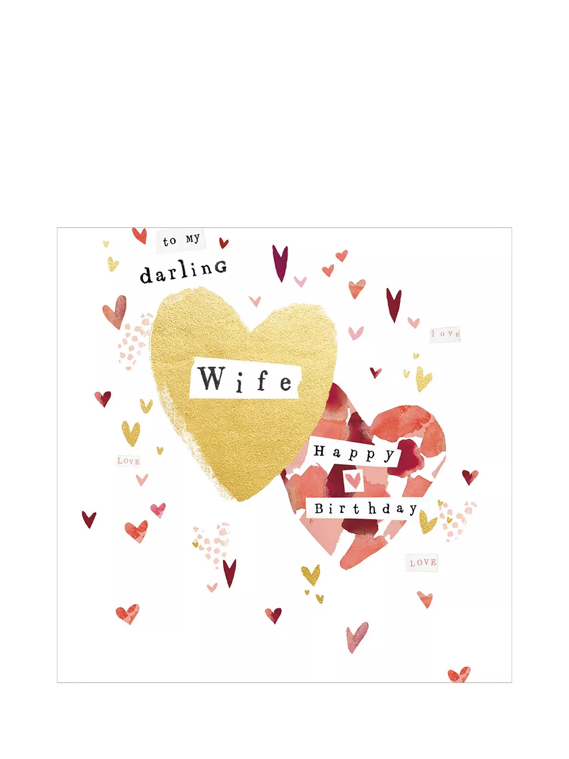 Woodmansterne birthday card for wife 15x15cm (British brand)