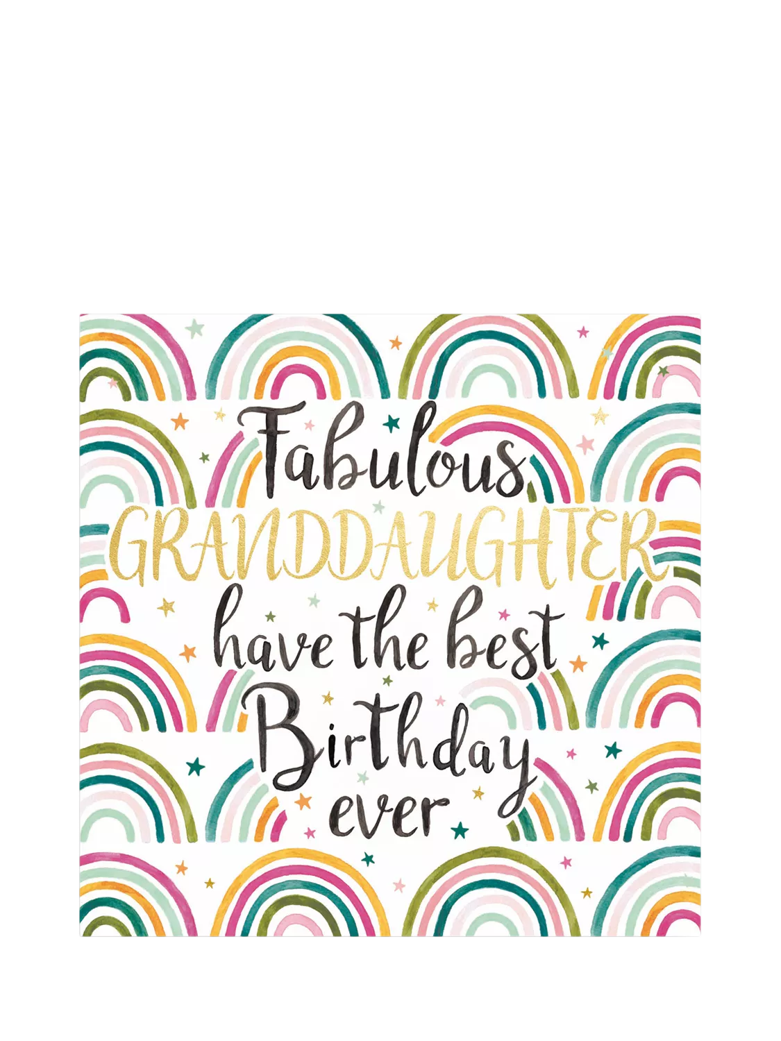Woodmansterne granddaughter birthday card rainbow - British product