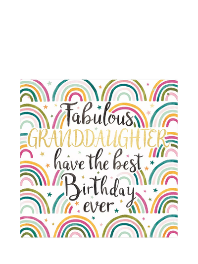 John Lewis Woodmansterne Rainbows Fabulous Grandaughter Birthday Card- Buy online at McGrocer