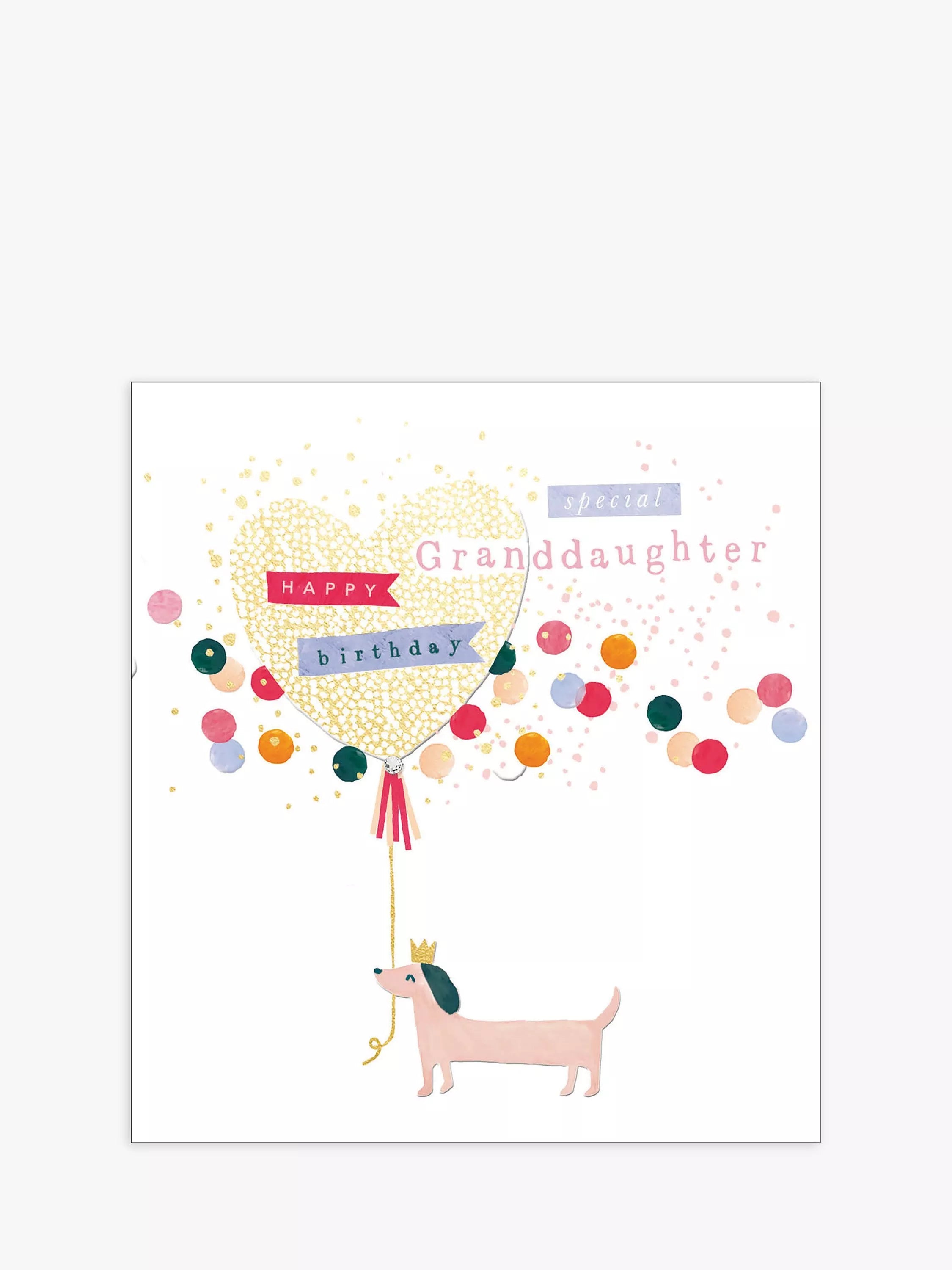 The Proper Mail Company dog special birthday card for granddaughter, UK version