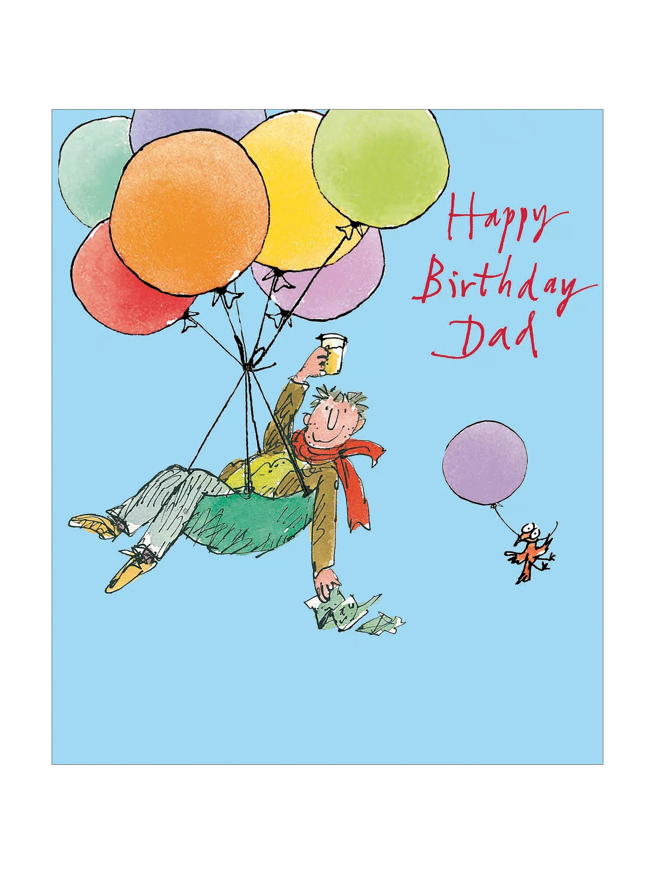 Woodmansterne floating balloons dad birthday card, UK version