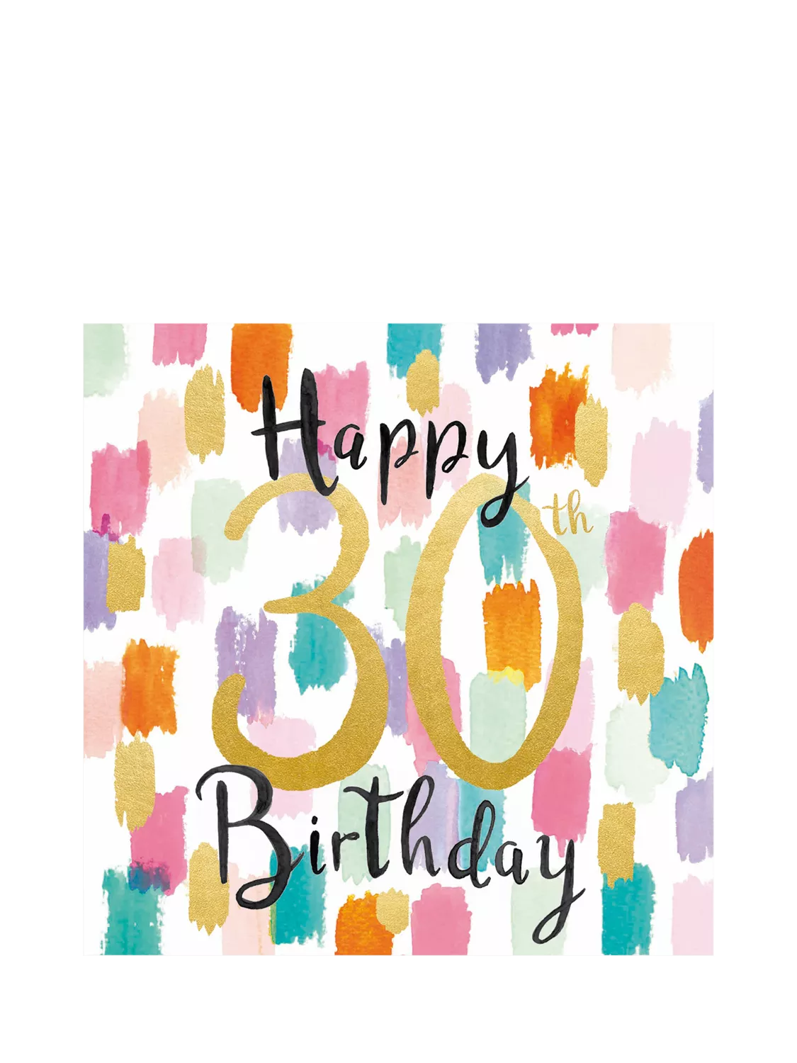 Woodmansterne colourful brushstrokes 30th birthday card - British product