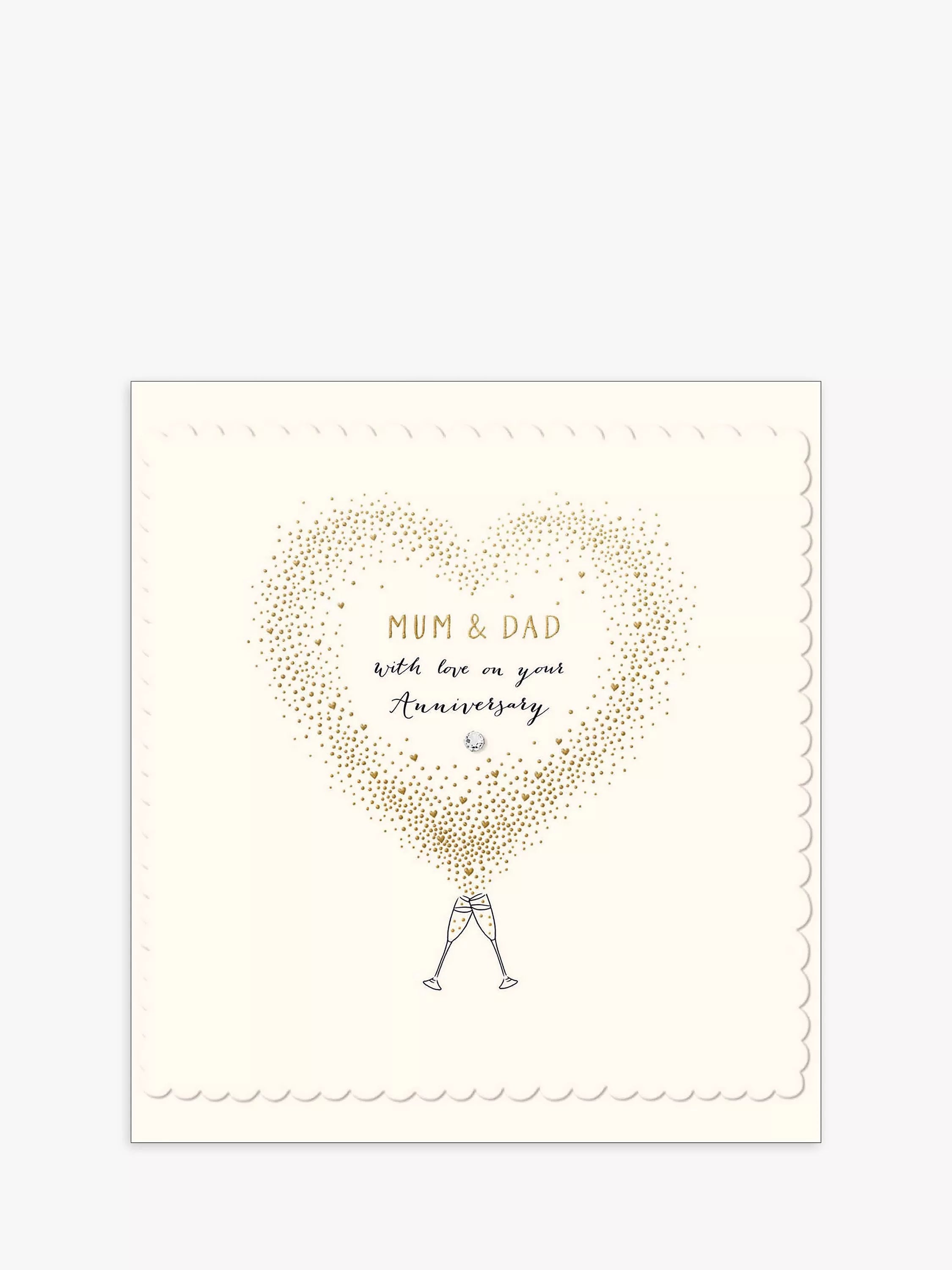 Proper Mail Company Heart Mum and Dad Card 15cm square British product
