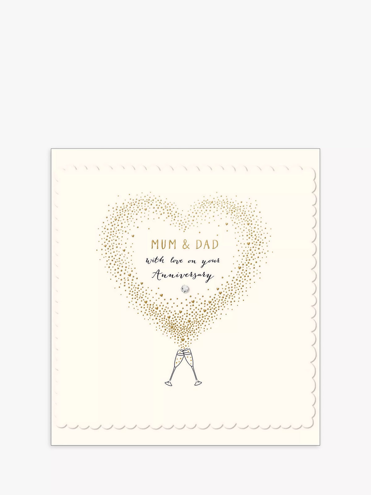 Proper Mail Company Heart Mum and Dad Card 15cm square British product