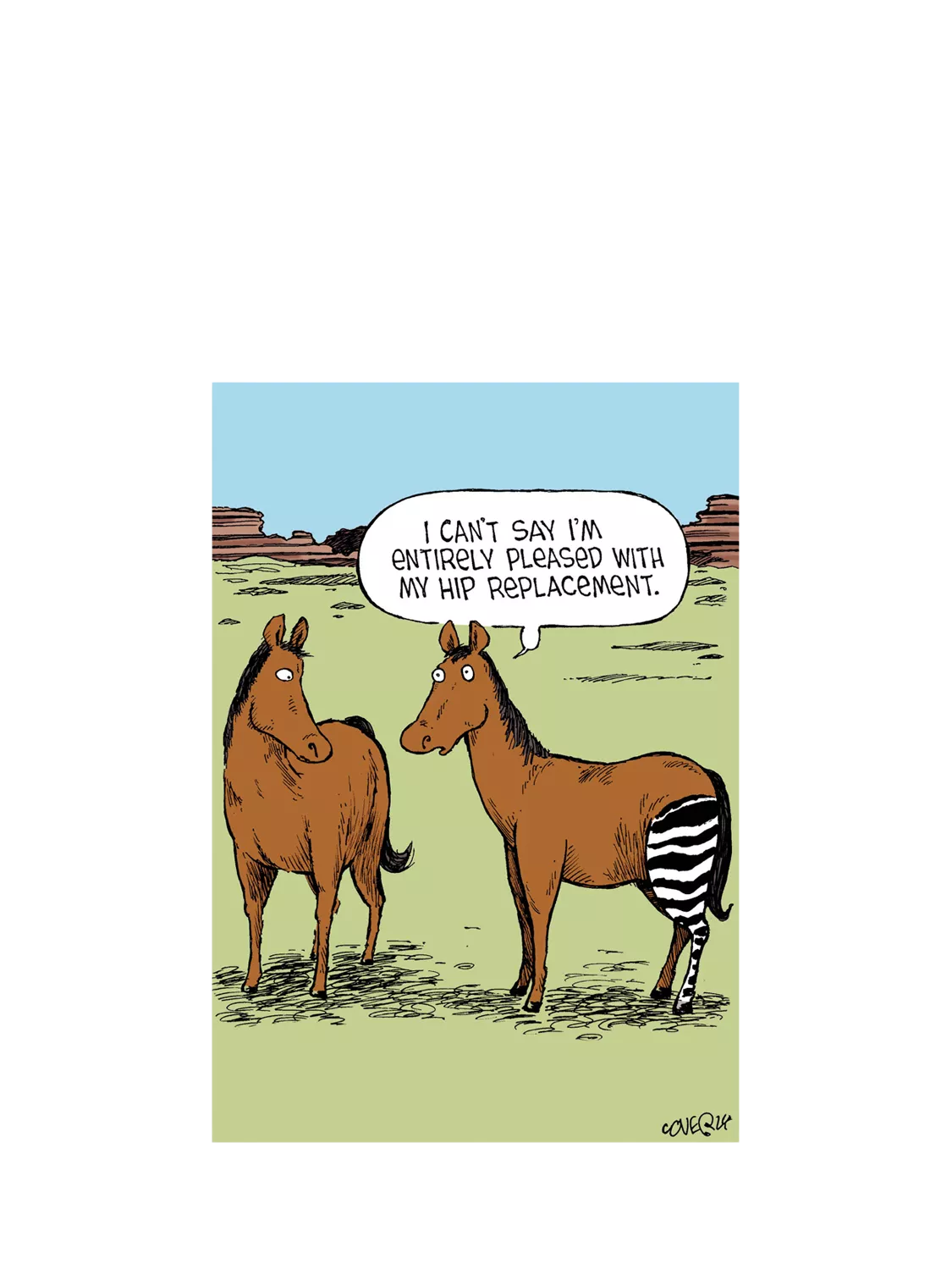 Woodmansterne get well card hip replacement 15x15cm (British brand)