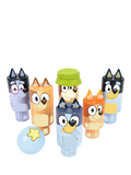 Bluey wooden character skittle set, imported from the UK