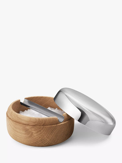 John Lewis Georg Jensen Alfredo Salt Jar with Spoon, 9cm x 4.7cm- Buy online at McGrocer