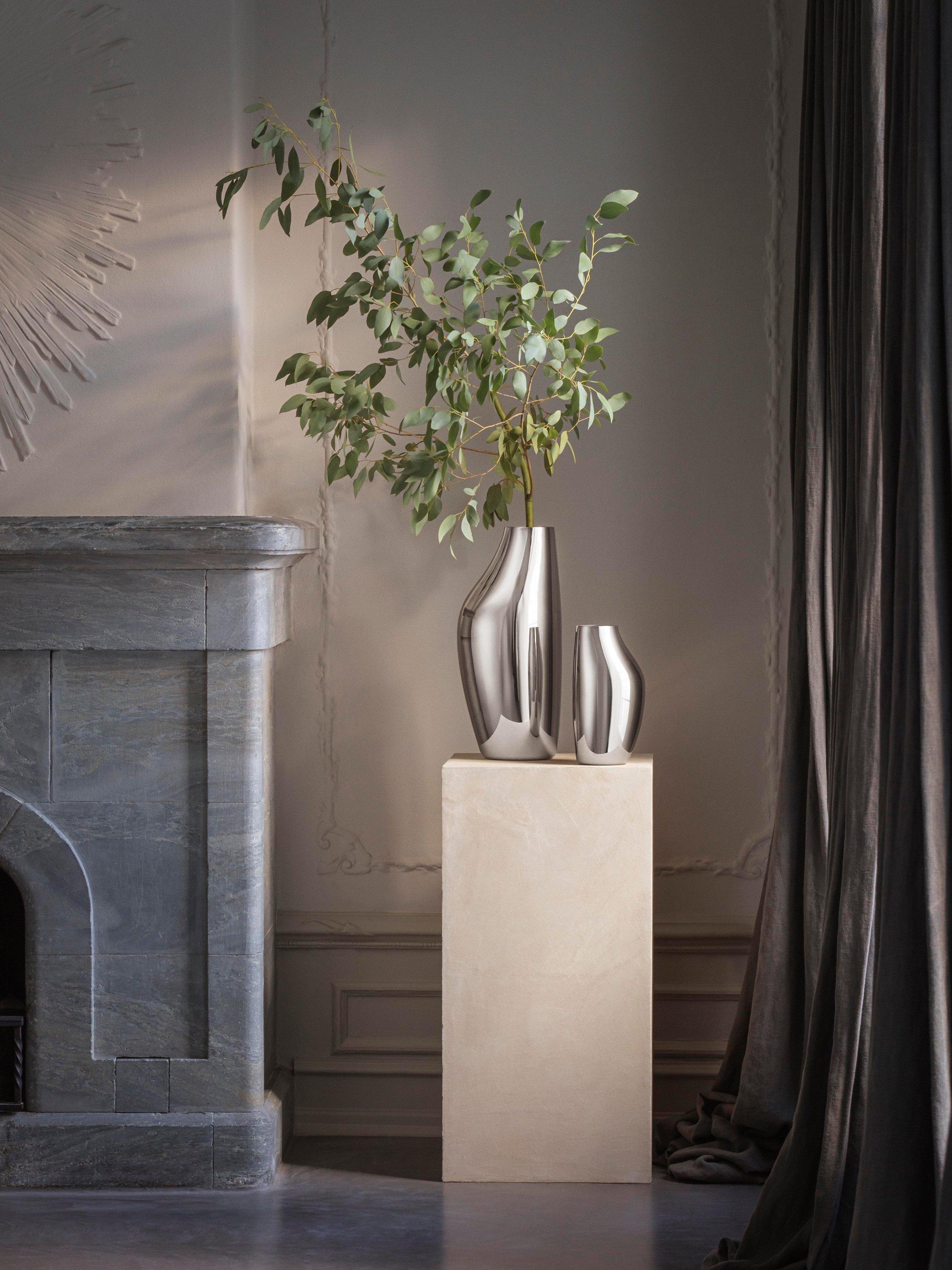 Georg Jensen Sky Vase Silver 27cm mirrored finish, UK version