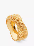Monica Vinader Heirloom Woven Cross Ring Gold