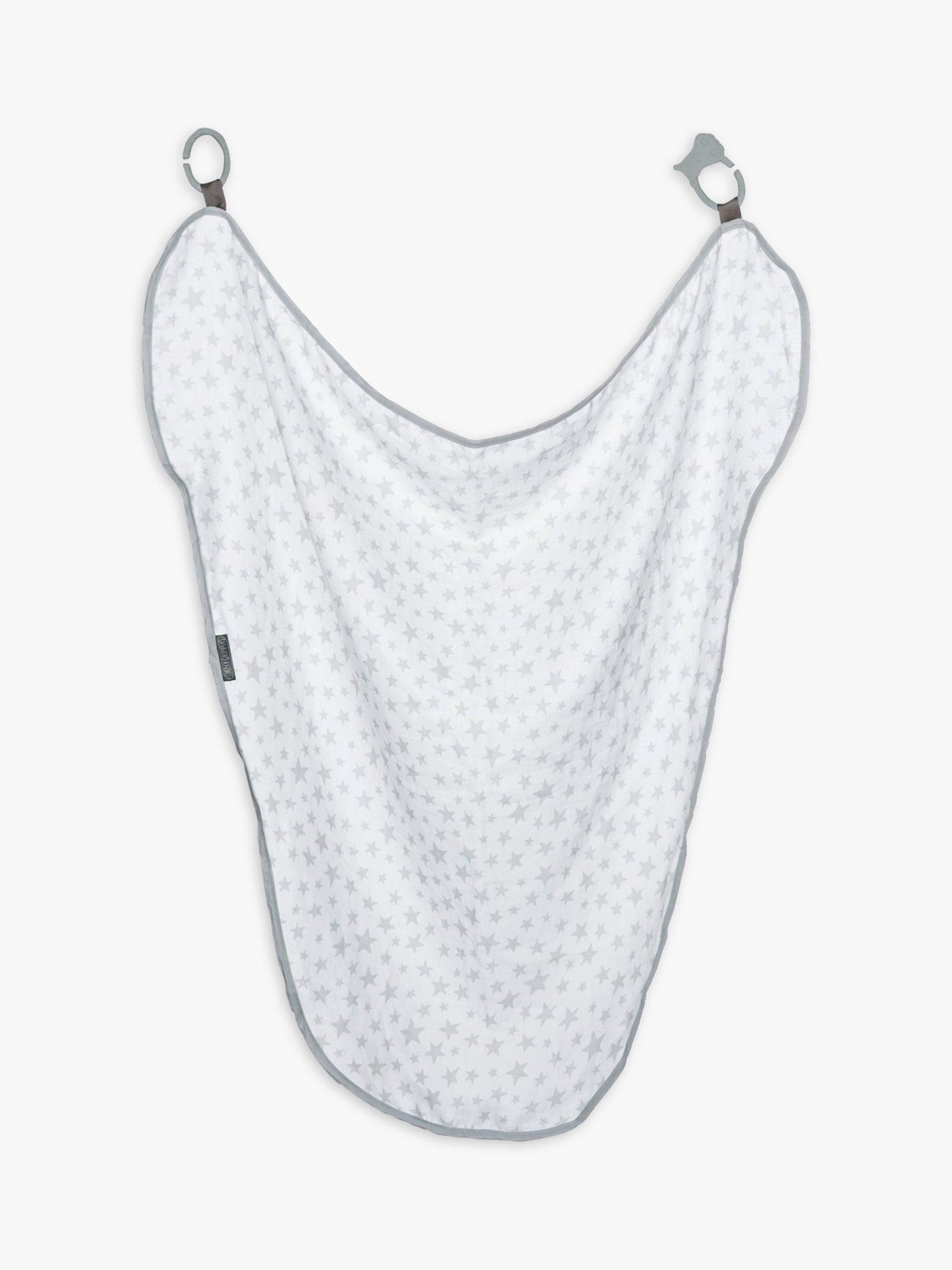 Cheeky Chompers multi muslin breastfeeding cover, silver stars (British brand)