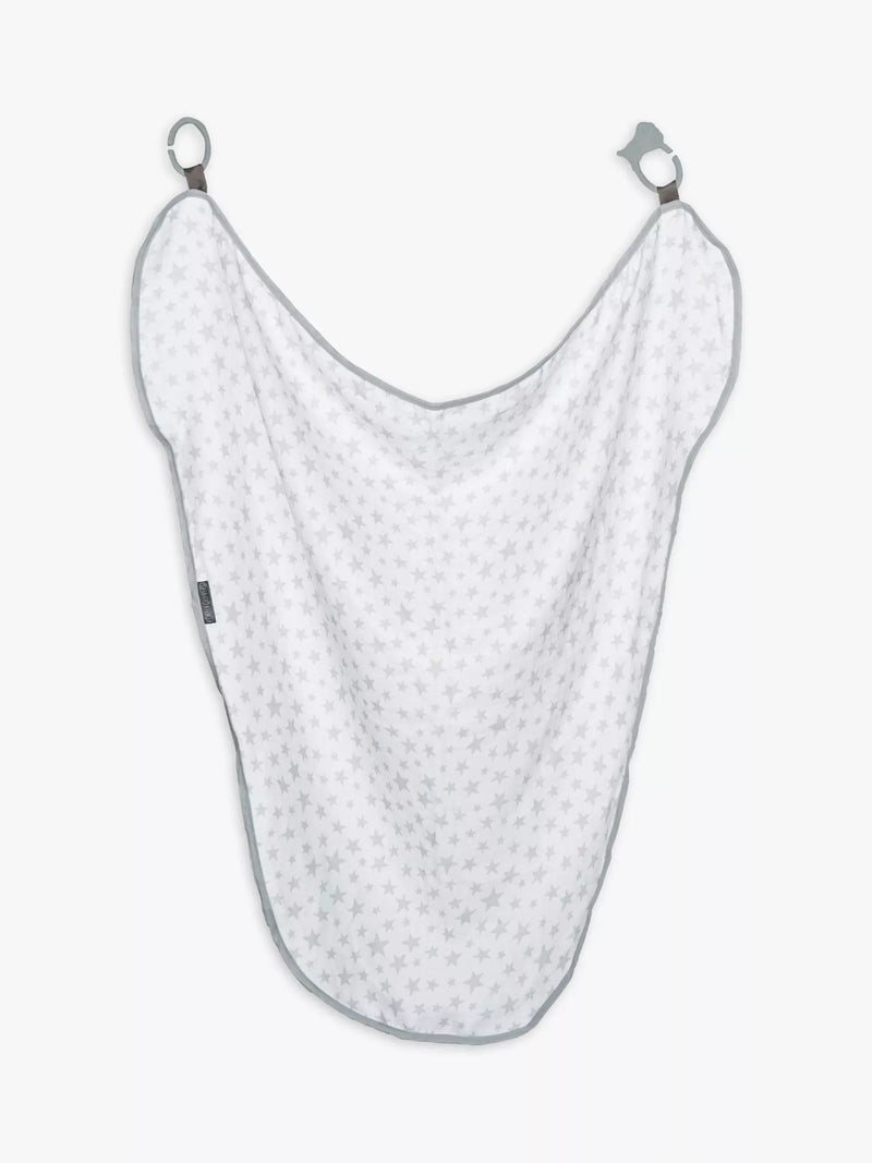 Cheeky Chompers multi muslin breastfeeding cover, silver stars (British brand)