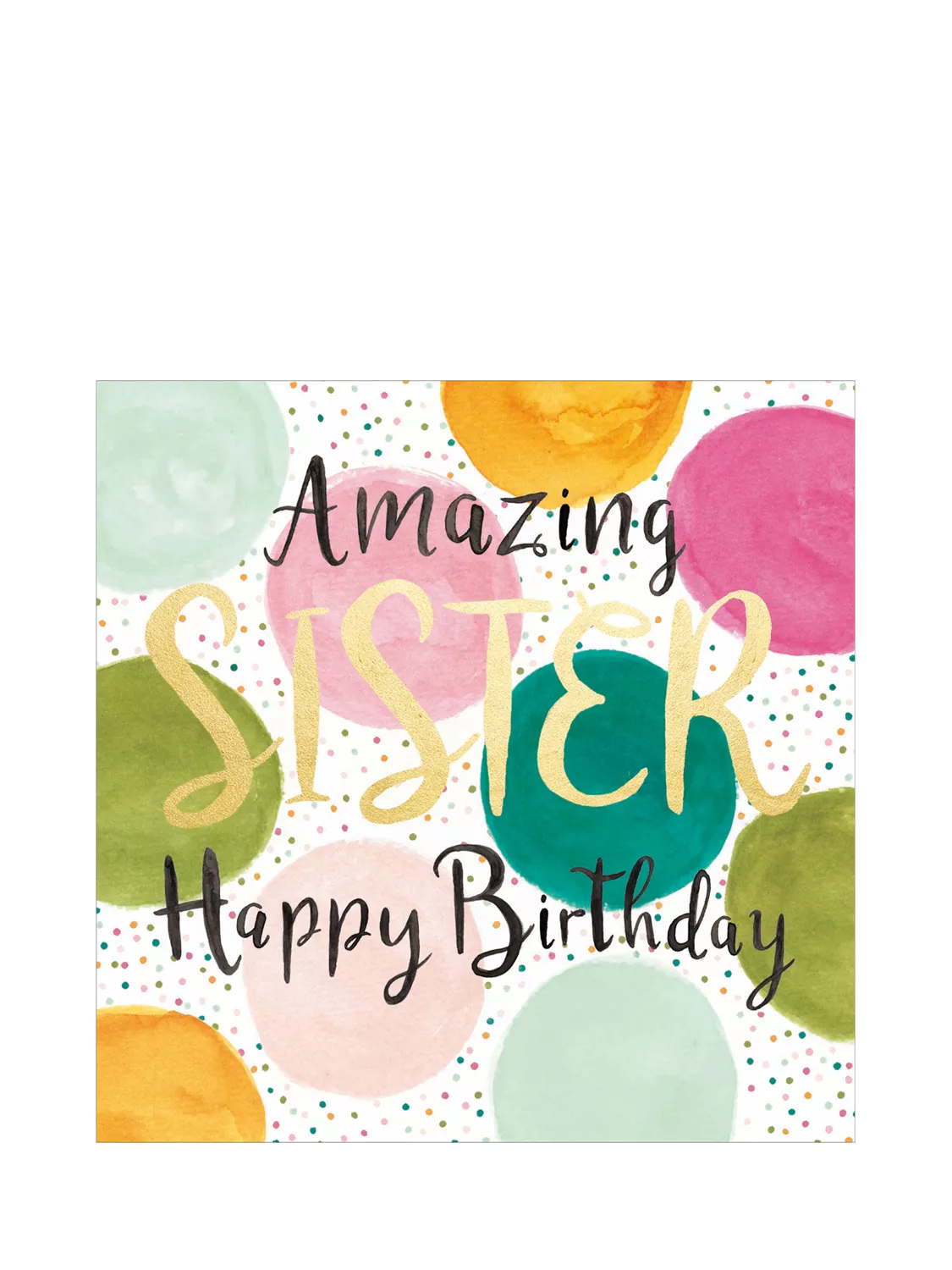 Woodmansterne Colour Splash birthday card for sister - British product