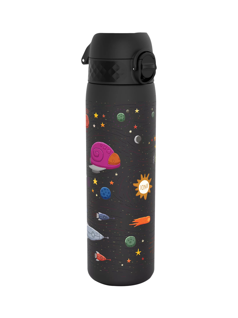 Ion8 space print leak-proof recyclon drinks bottle 500ml in black and multi, UK version