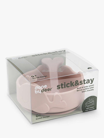 John Lewis Done by Deer Wally Stick & Stay Silikon Babymatskål og Skjesett- Kjøp online hos McGrocer