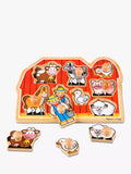 Melissa & Doug Large Farm Animal Peg Puzzle, Eight Wooden Pieces, imported from the UK