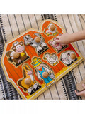 Melissa & Doug Large Farm Animal Peg Puzzle, Eight Wooden Pieces, imported from the UK