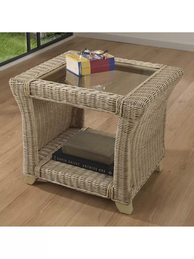 Desser Clifton rattan side table natural, imported from the UK