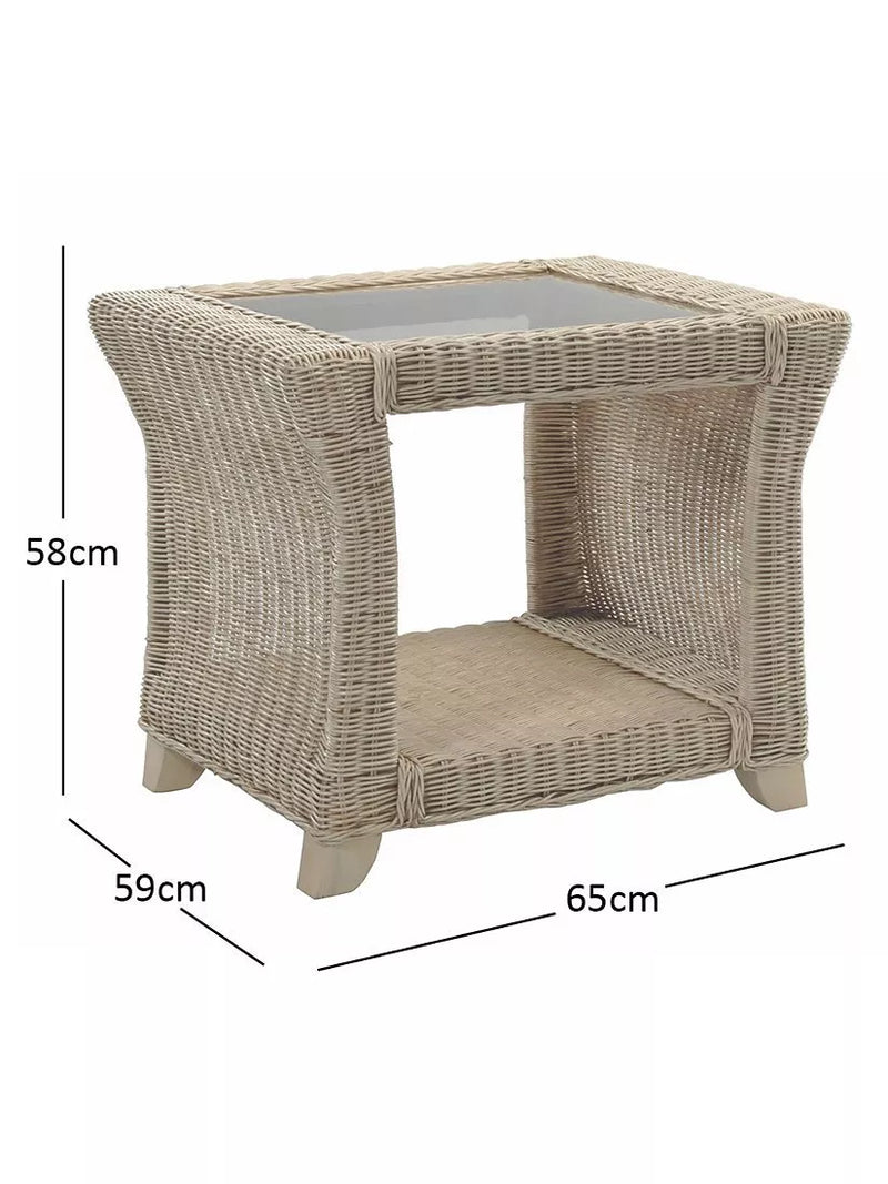 Desser Clifton rattan side table natural, imported from the UK