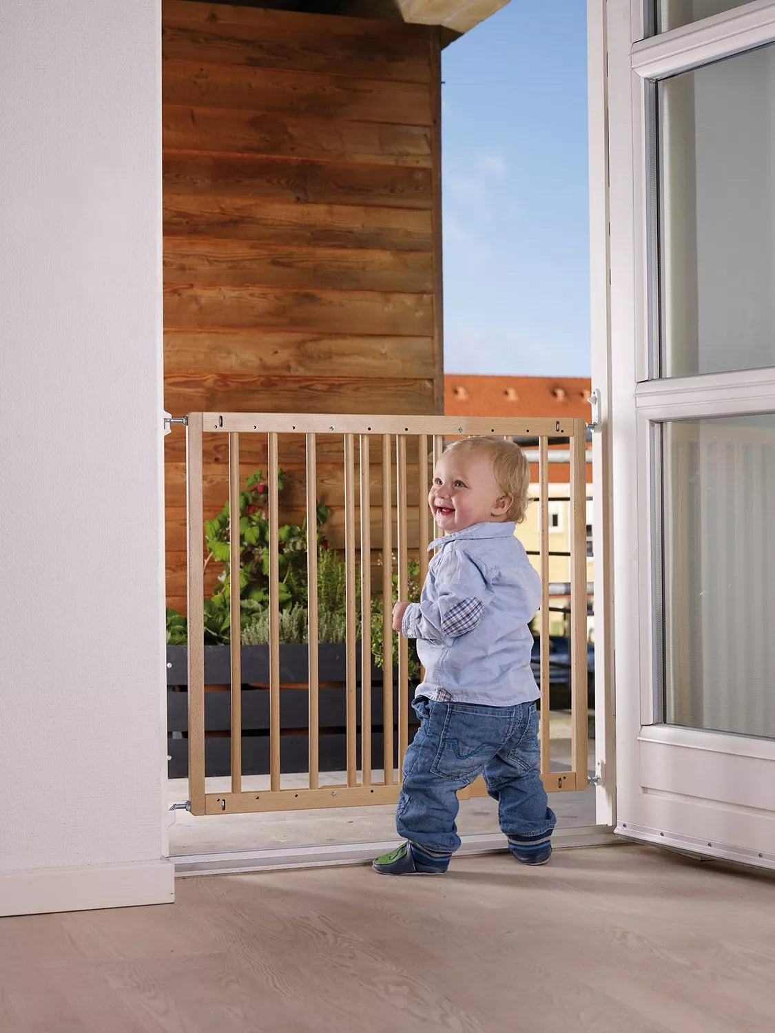 BabyDan Extending Wooden Wall Fit Safety Gate, FSC-Certified (Beechwood)