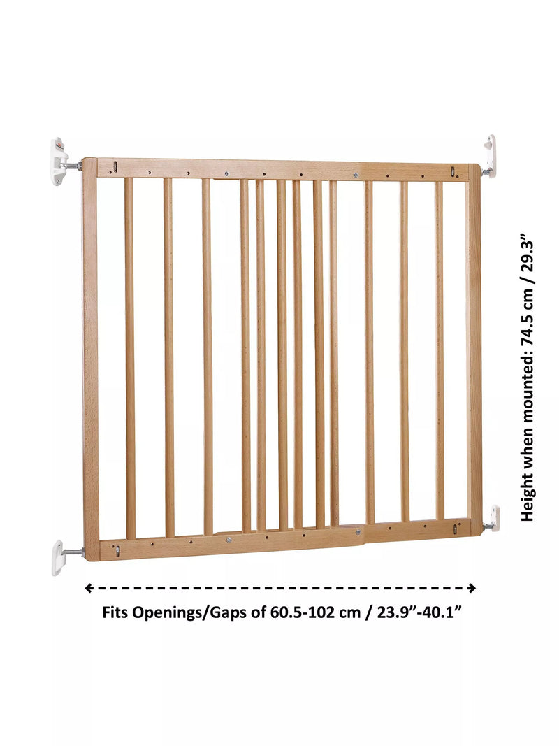 BabyDan Extending Wooden Wall Fit Safety Gate, FSC-Certified (Beechwood)