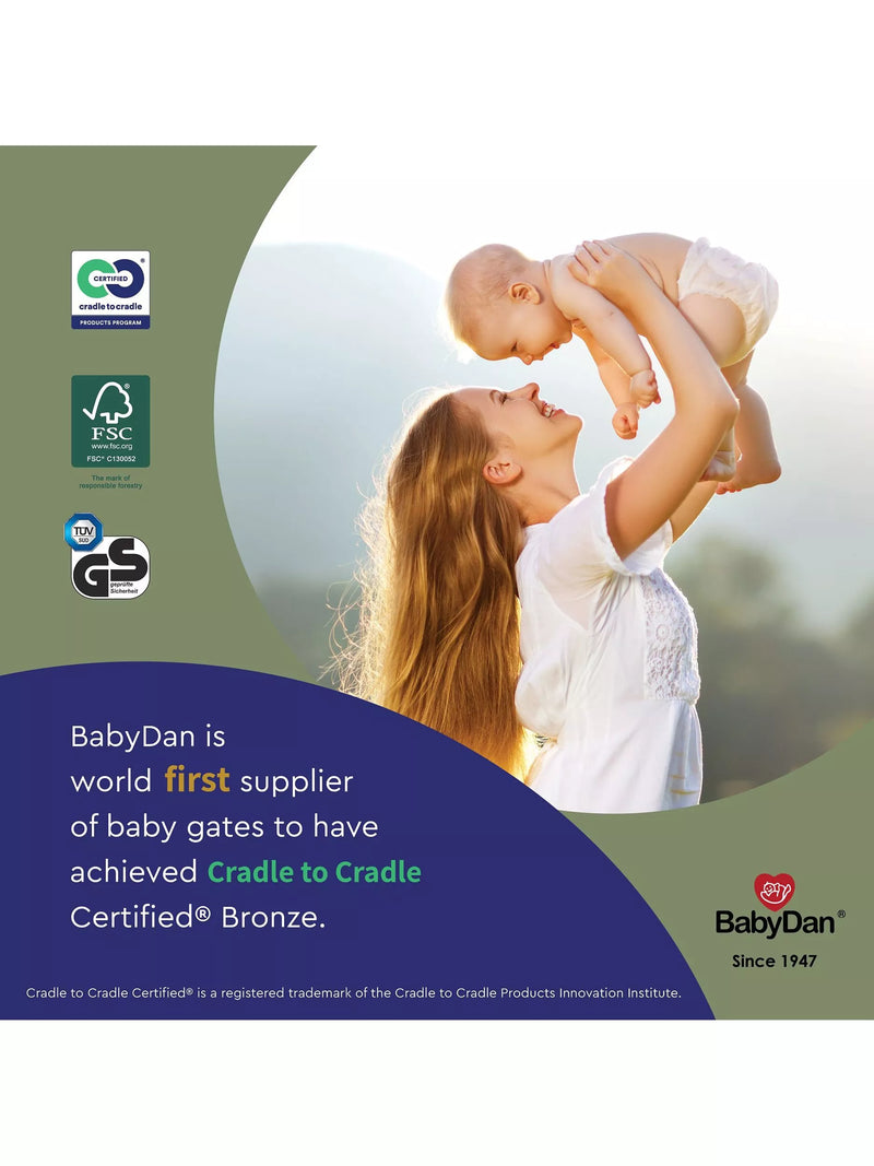 BabyDan Extending Wooden Wall Fit Safety Gate, FSC-Certified (Beechwood)