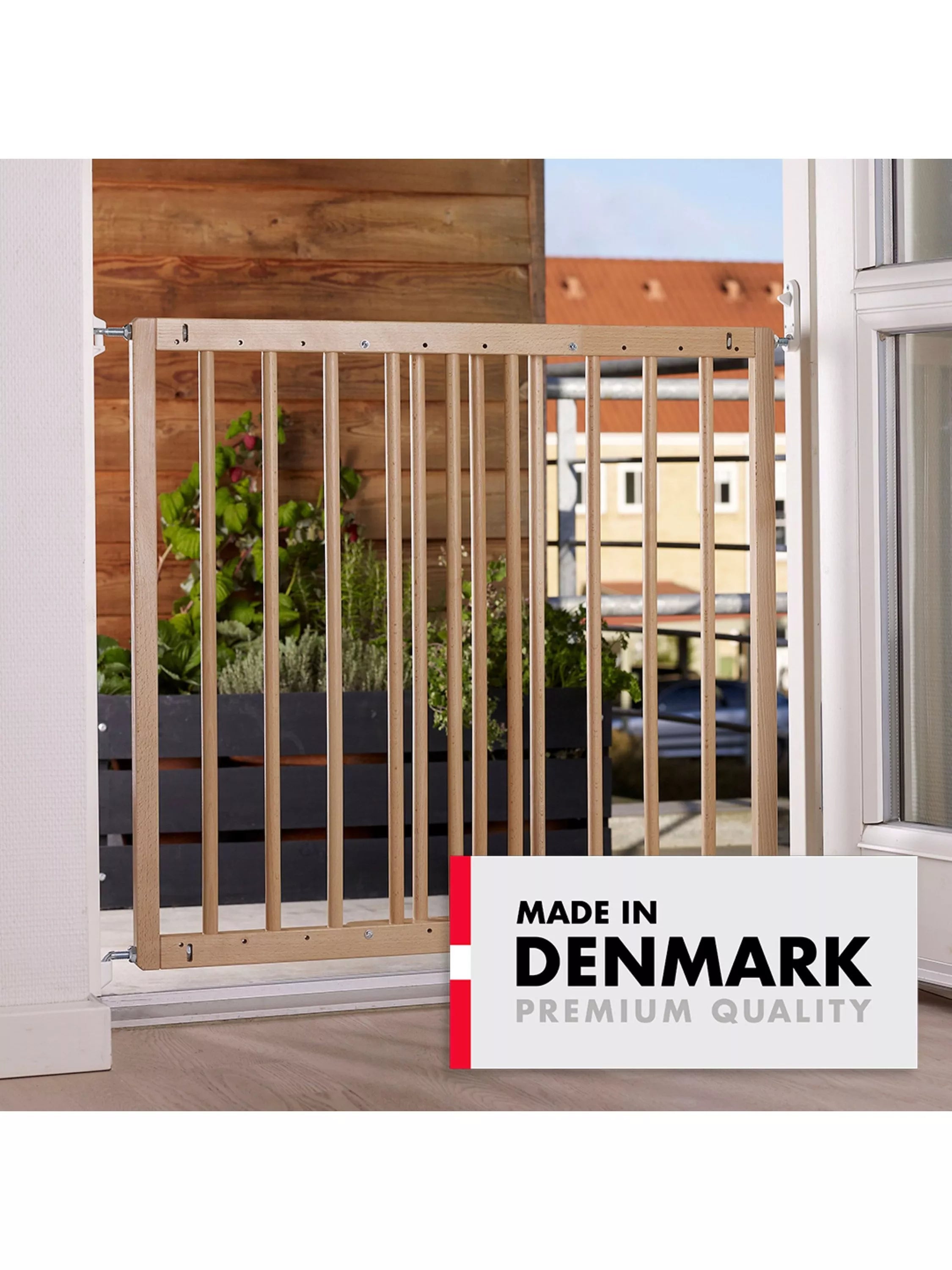 BabyDan Extending Wooden Wall Fit Safety Gate, FSC-Certified (Beechwood)