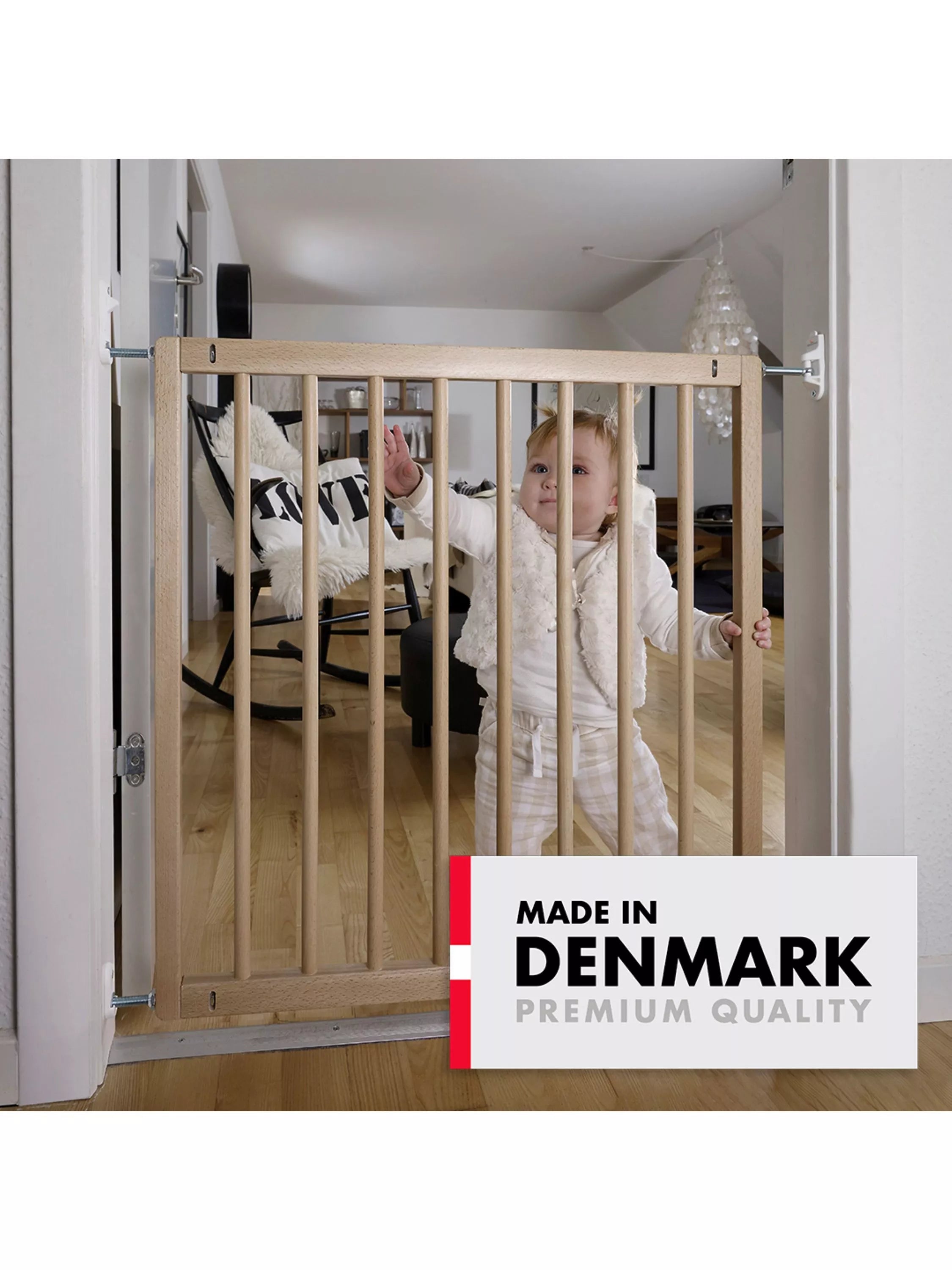 BabyDan Single Panel Wooden Safety Gate FSC Beechwood - British product