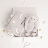 Babbico Grey Bunny Toy And Moon & Star Blanket Baby Gift Set GOODS Superdrug   