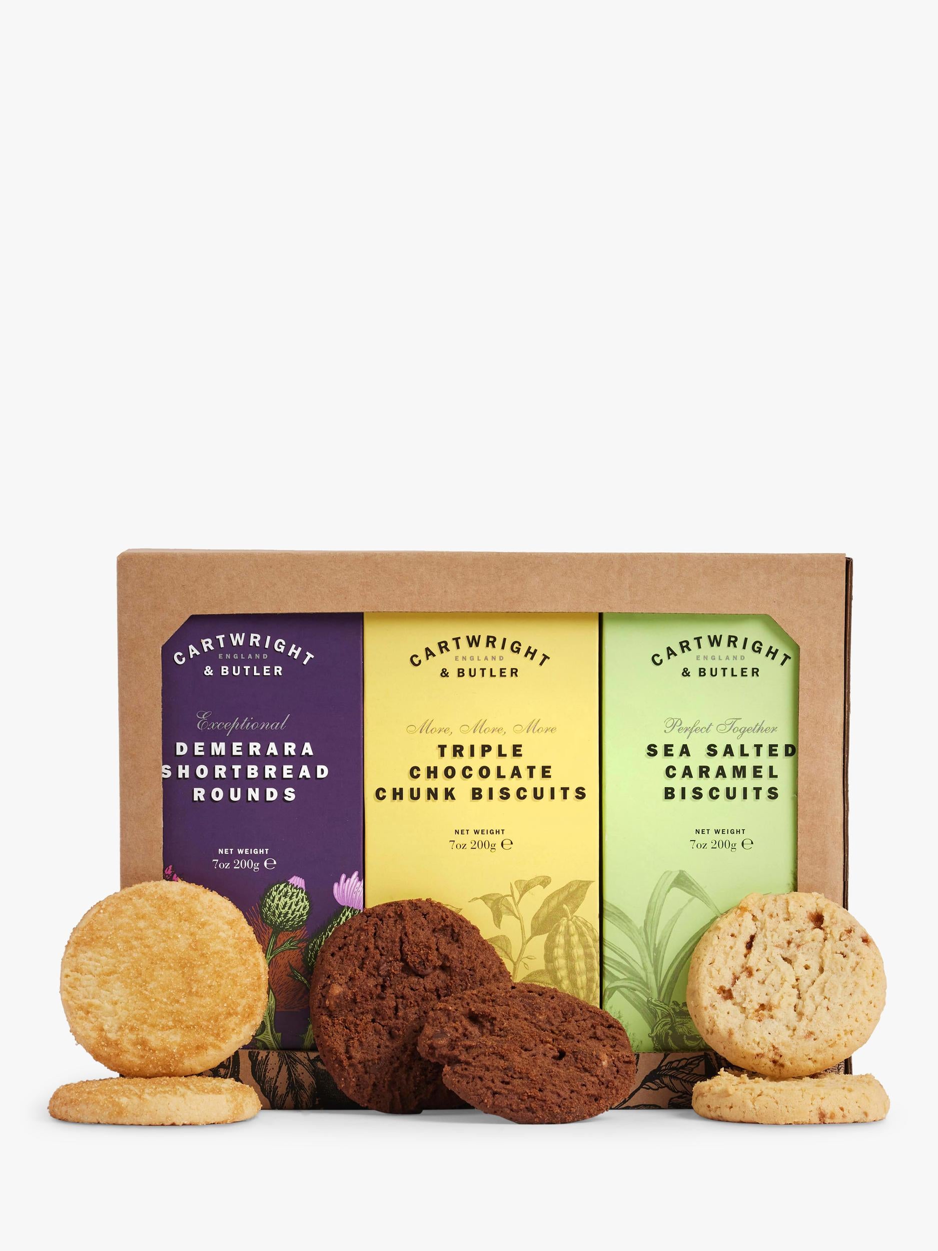 Cartwright & Butler assorted biscuit trio with three varieties including Demerara shortbread, 600g - British product