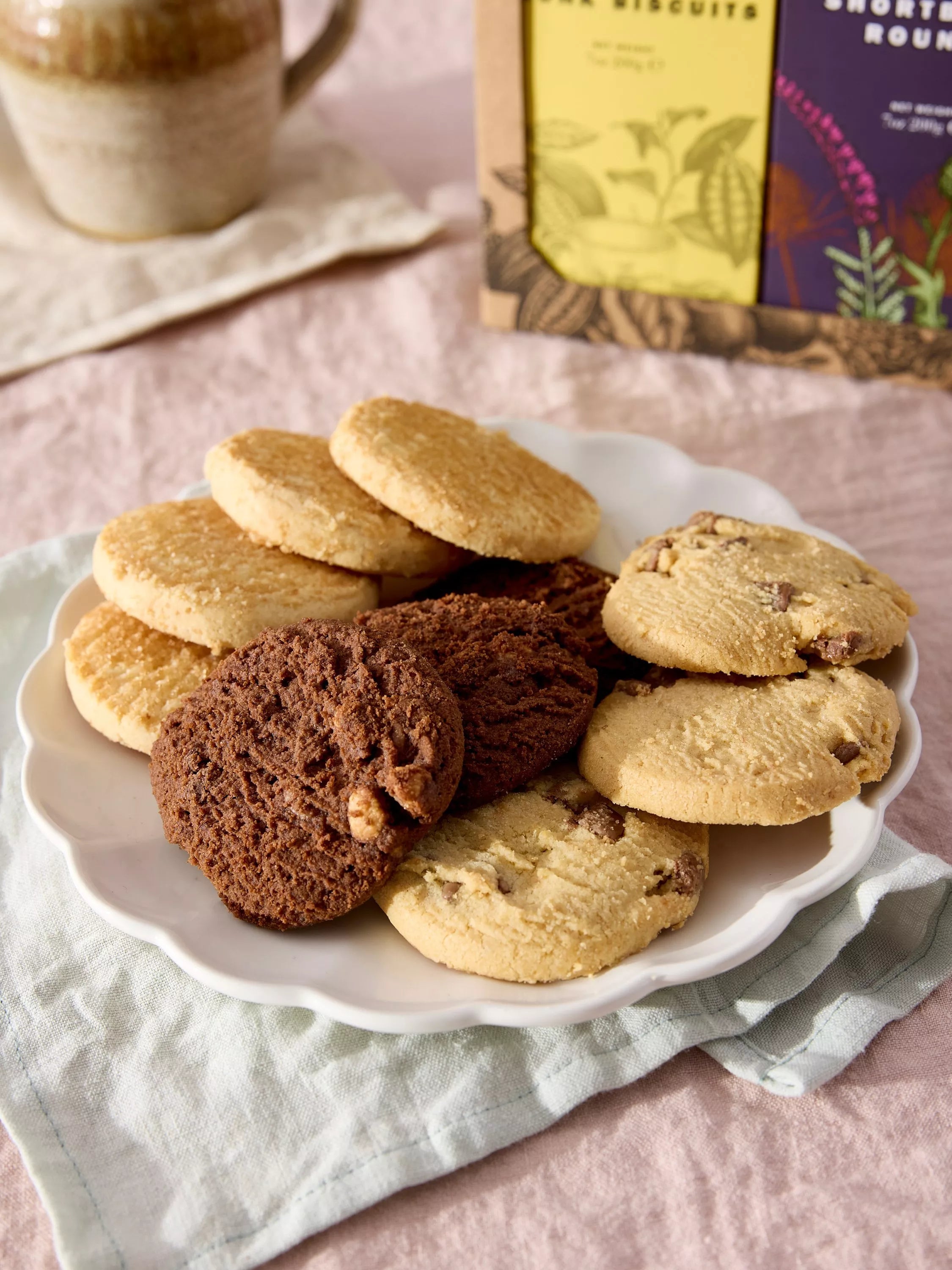 Cartwright & Butler assorted biscuit trio with three varieties including Demerara shortbread, 600g - British product