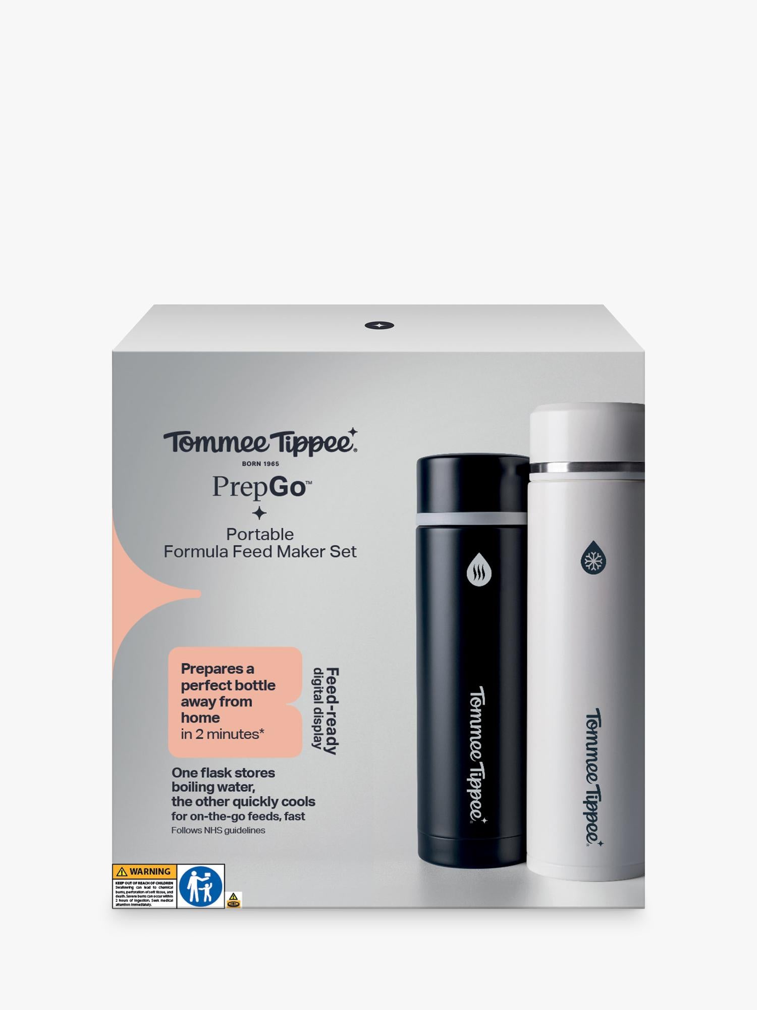 Tommee Tippee GoPrep portable formula feedmaker kit with hot and cool flasks (British brand)