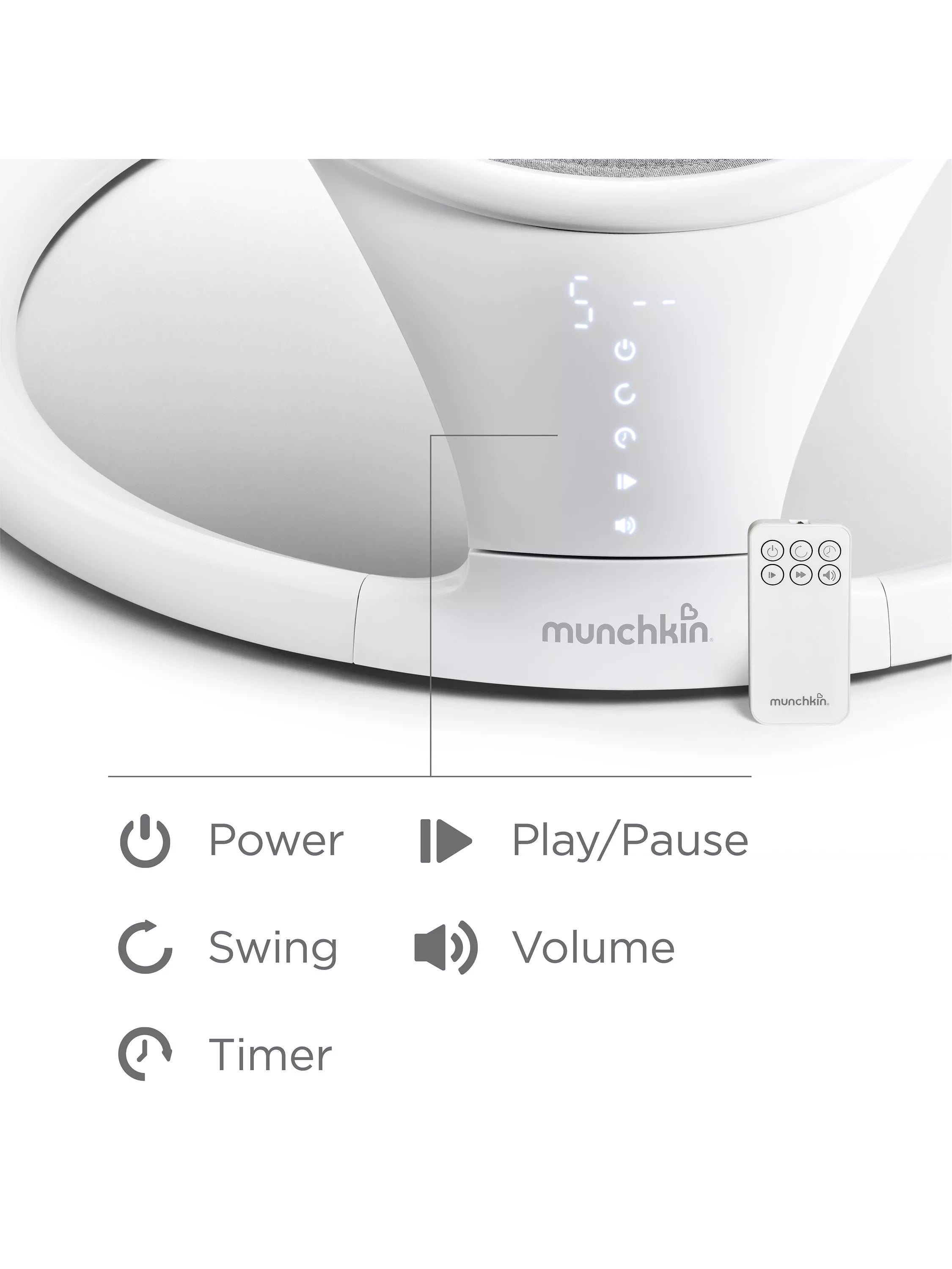 Munchkin Bluetooth baby swing lightweight, UK version