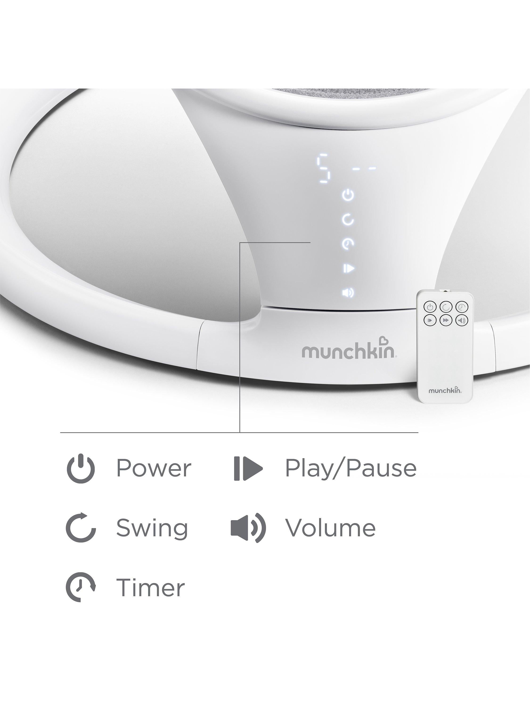 Munchkin Bluetooth baby swing lightweight, UK version