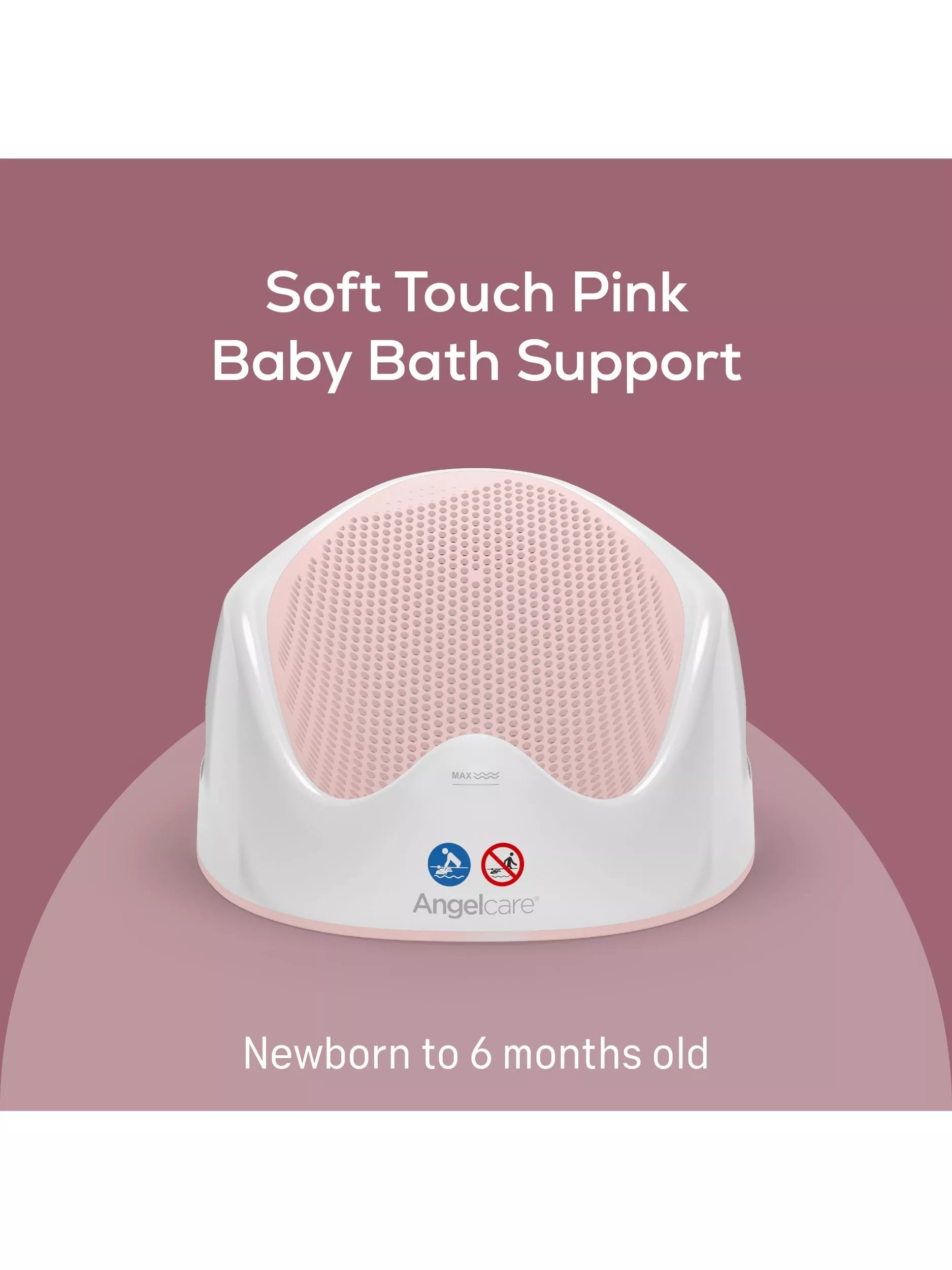 Angelcare Soft Touch Bath Support Pink/White - British product