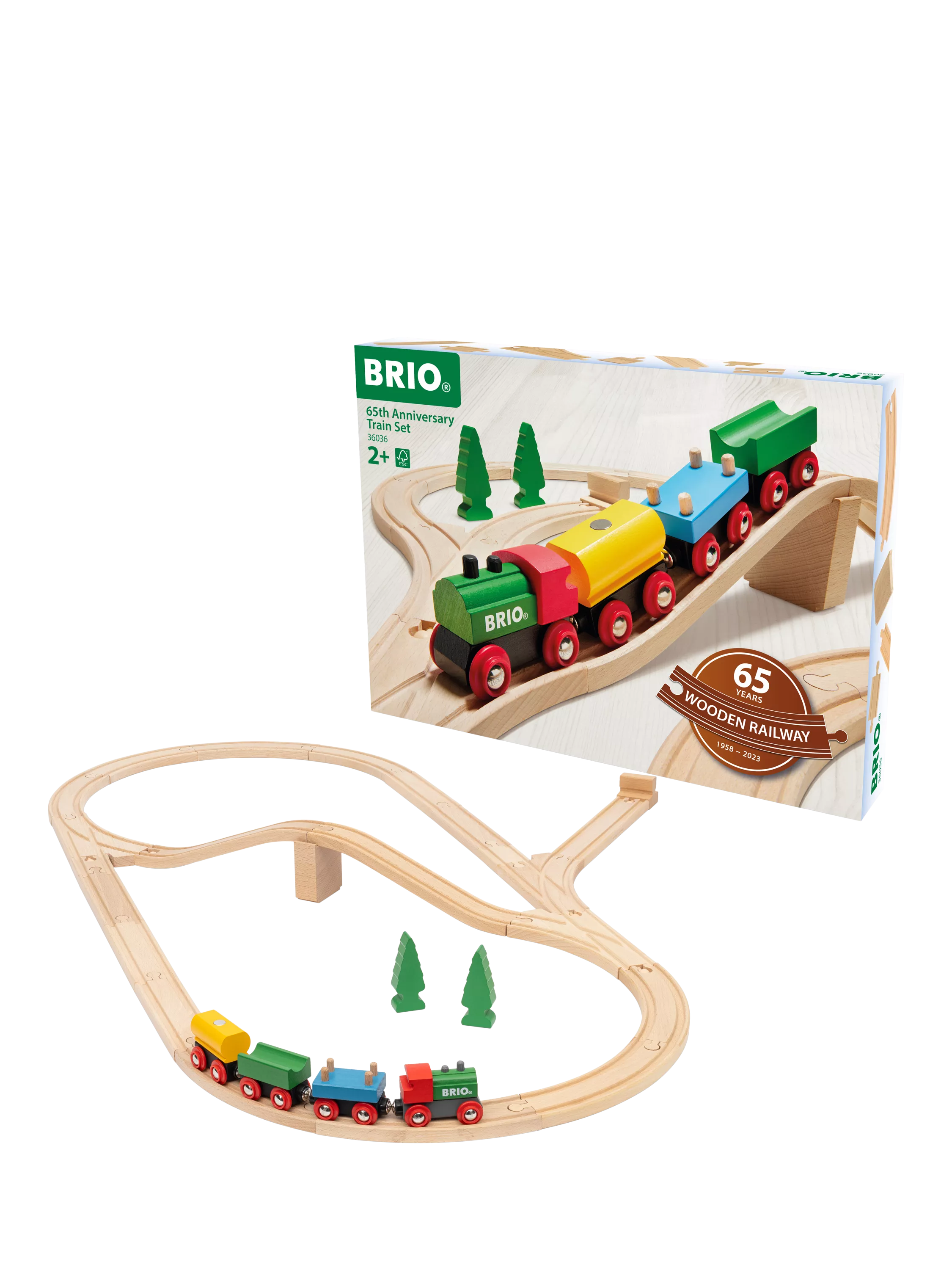BRIO wooden train set 65th anniversary 32-piece, imported from the UK