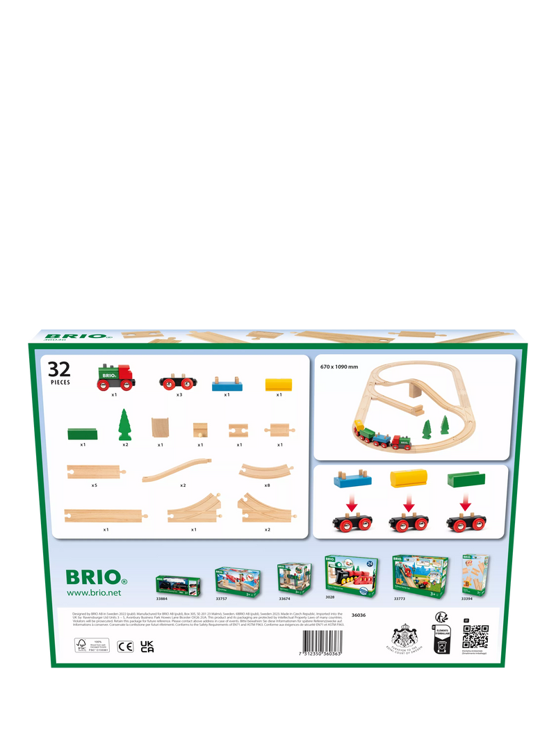 BRIO wooden train set 65th anniversary 32-piece, imported from the UK