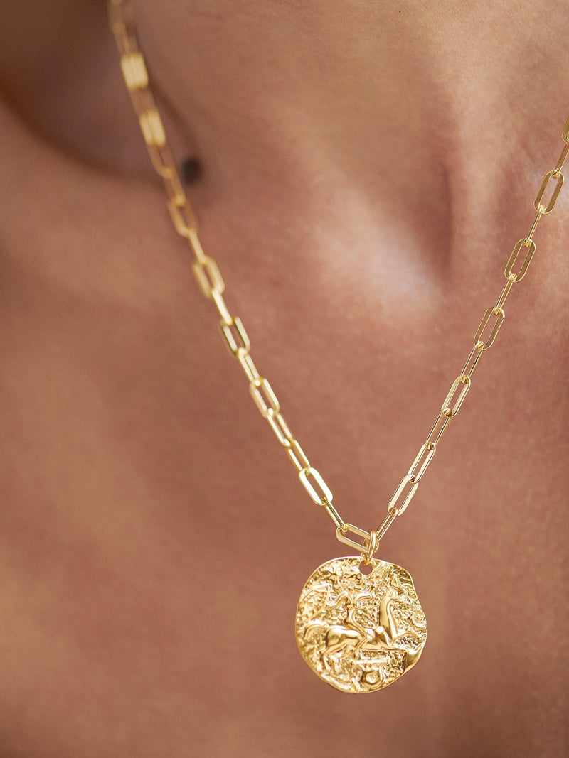 Monica Vinader goddess coin charm gold vermeil, UK version
