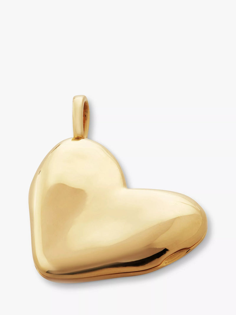 Monica Vinader Heart Pebble Locket Pendant in Gold, imported from the UK