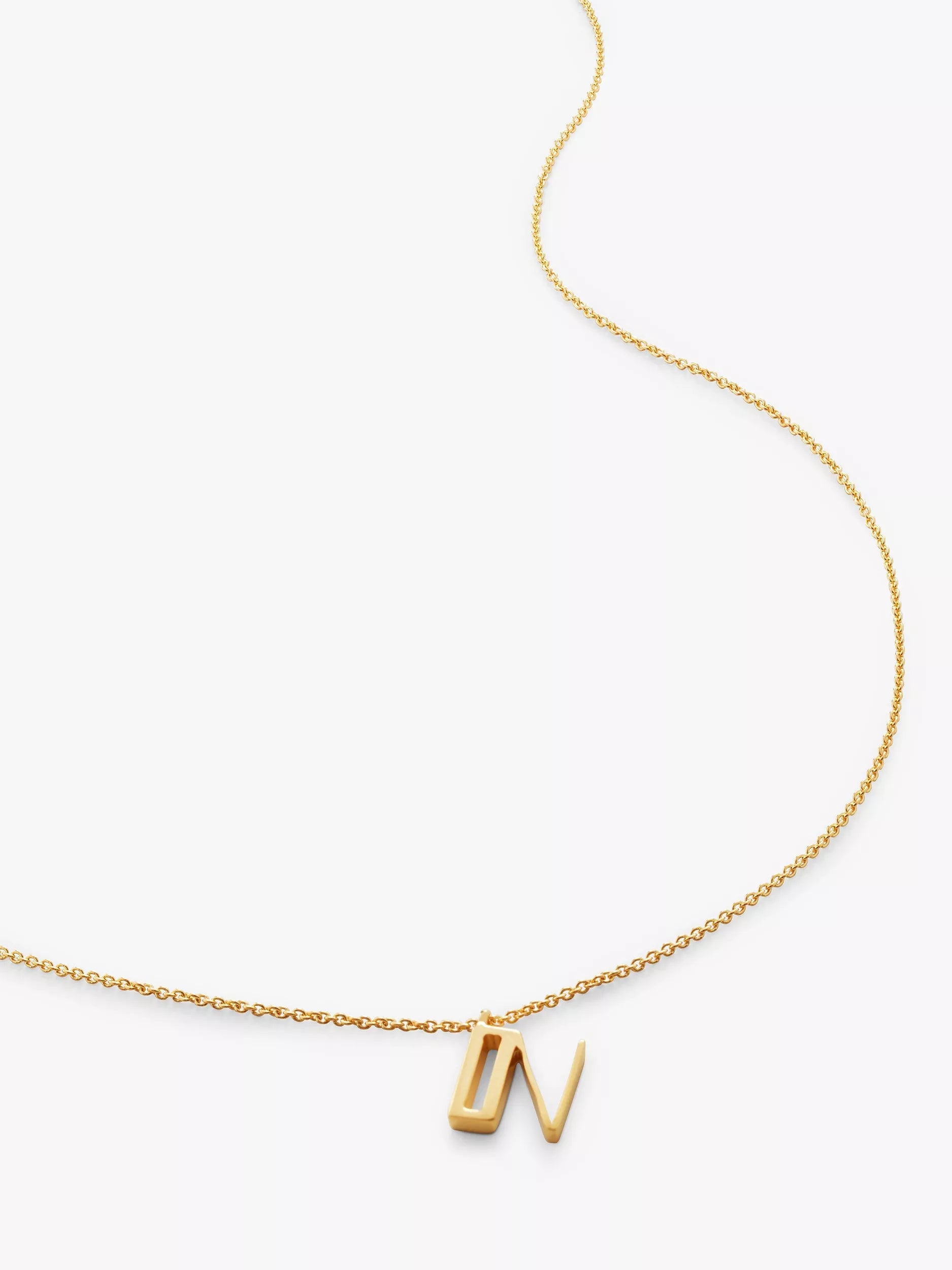 Monica Vinader Alphabet Pendant Necklace, Gold, N