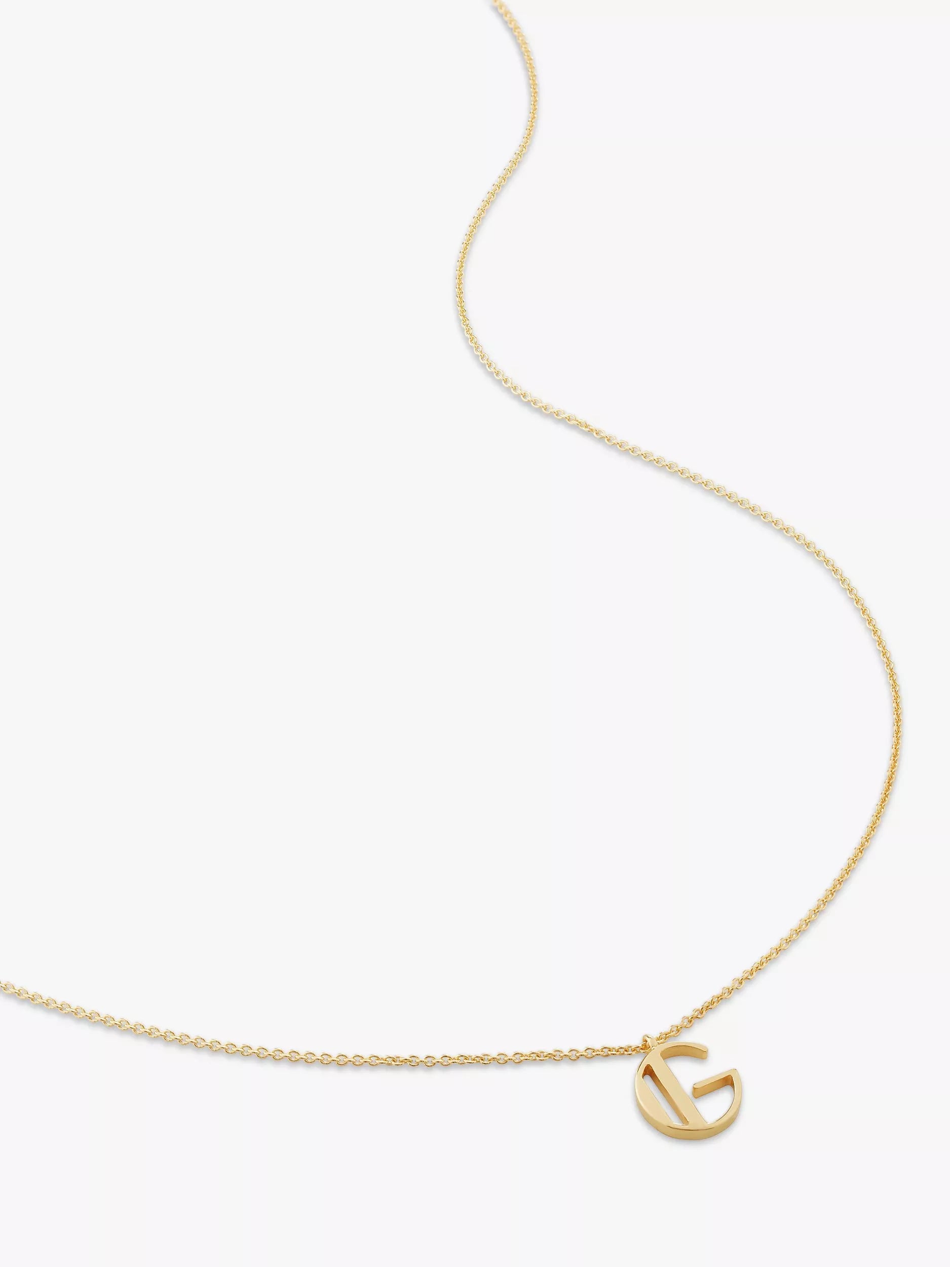 Monica Vinader Alphabet Pendant Necklace, Gold, G