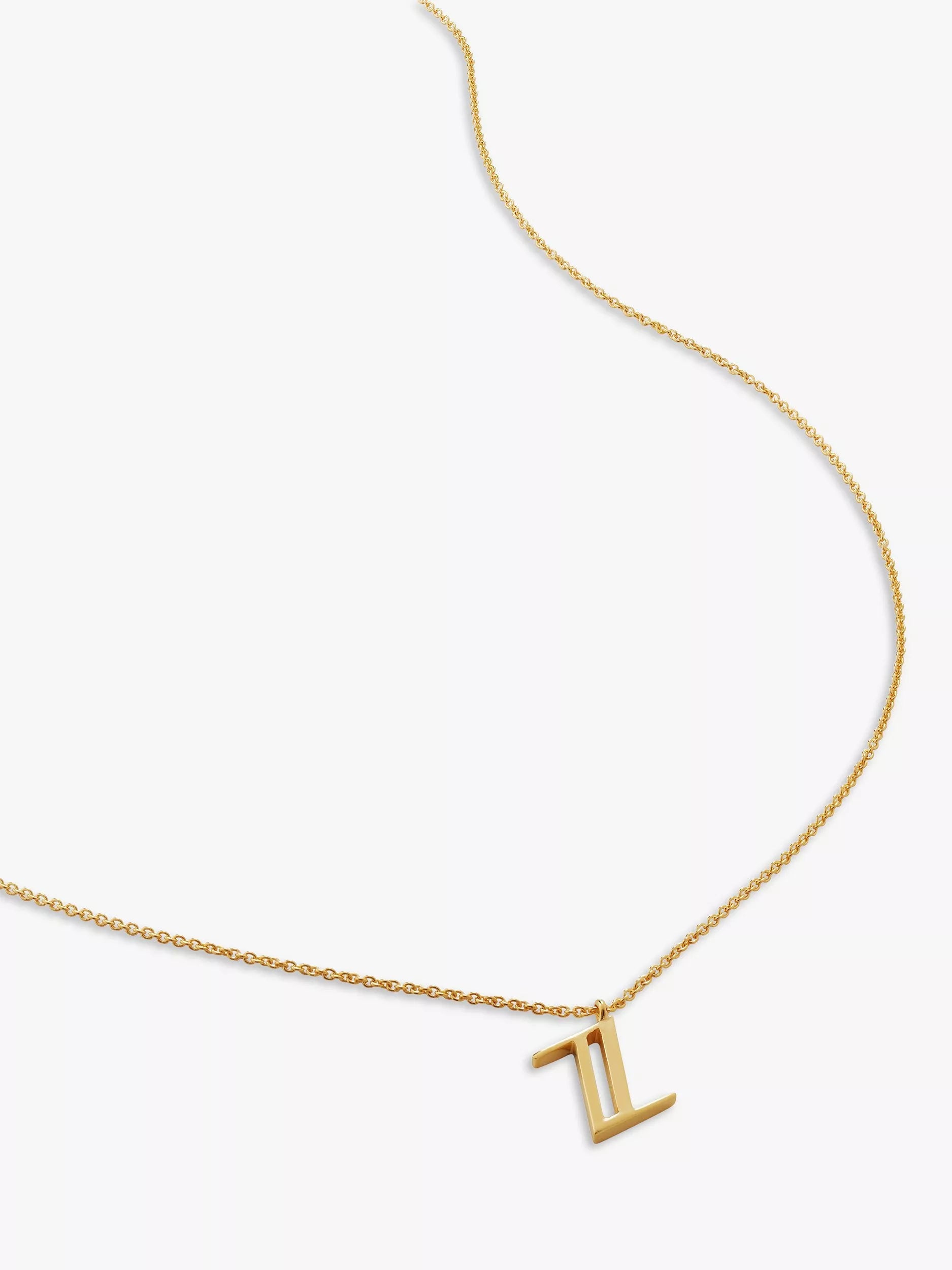 Monica Vinader Alphabet Pendant Necklace, Gold, Z