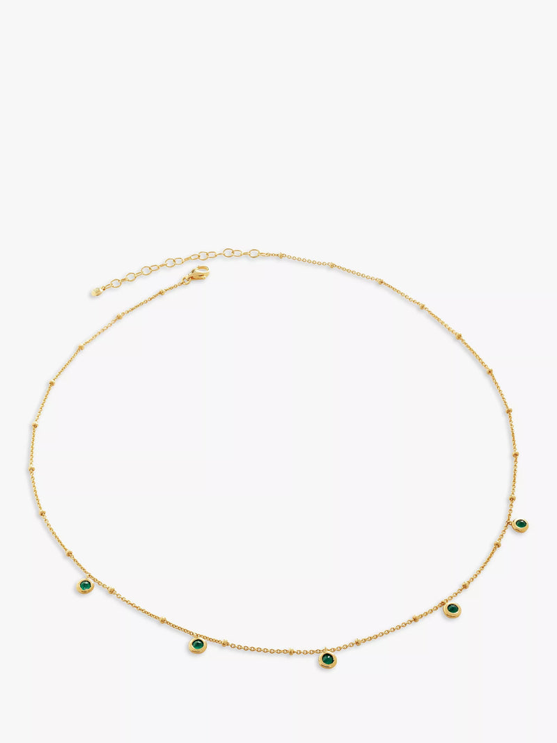 Monica Vinader onyx choker necklace gold/green 38-43cm - British product