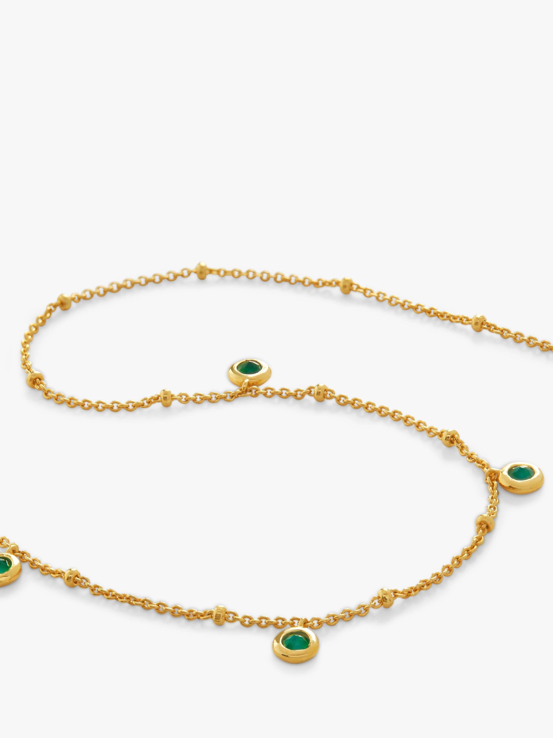 Monica Vinader onyx choker necklace gold/green 38-43cm - British product
