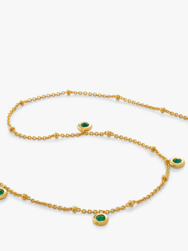 Monica Vinader onyx choker necklace gold/green 38-43cm - British product