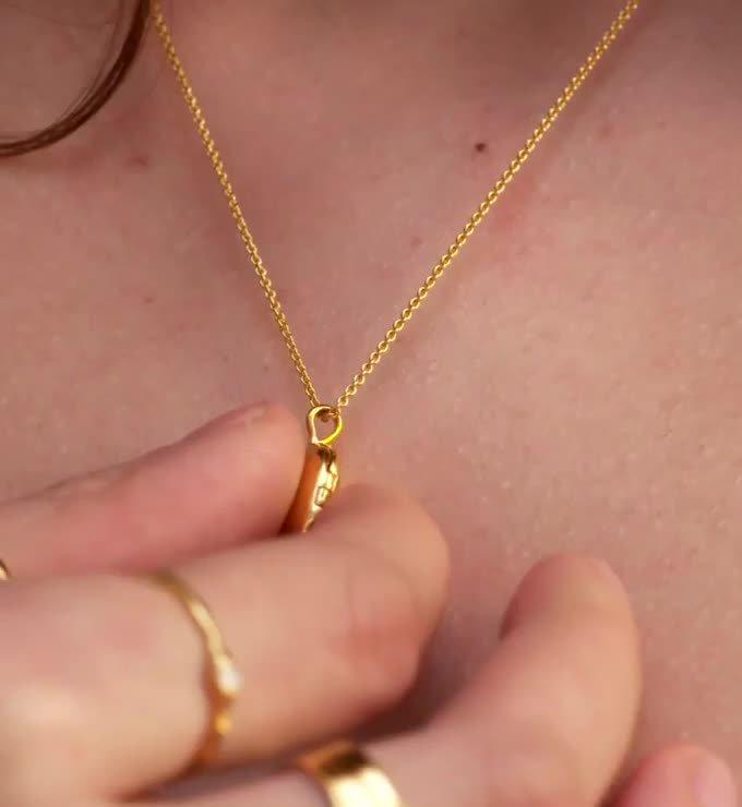 Monica Vinader sterling silver ID locket necklace, imported from the UK